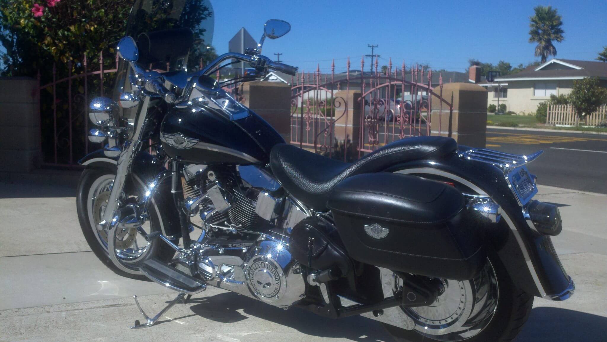 Black Harley davidson motorcycle detail santa barbara goleta santa ynez buellton lompoc santa maria